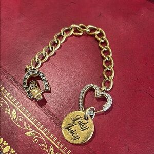 Juicy Couture Gold Charm Bracelet with Vintage-Inspired Design